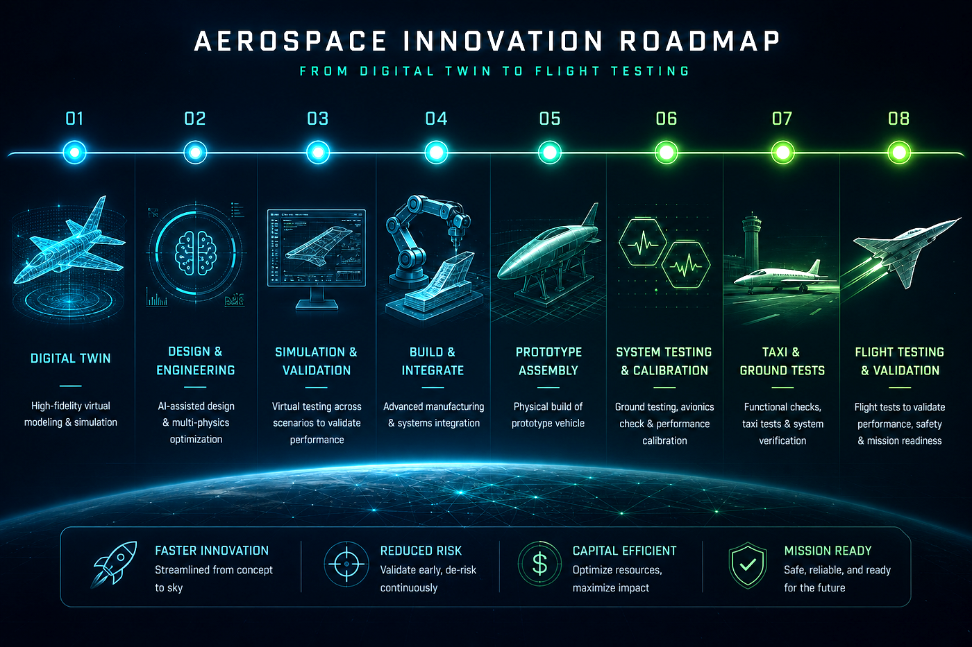 Roadmap BW-C45 — таймлайн восьми фаз